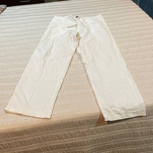 White Linen Mens Pants